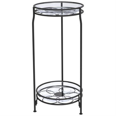 Panacea 25.5" 2 Tier Plant Stand with Heavy Duty Saucer
