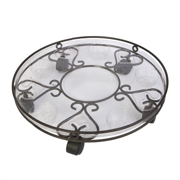 Panacea 17" Brown Plant Caddy Cameo