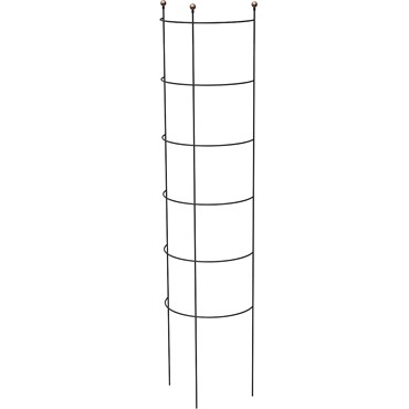Panacea 57" Modern Farmhouse Half Round Vegetable Ladder with Copper Accent Balls Black