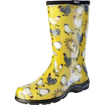 Sloggers Womens Boot w/ Trim Chicken Print Yellow Size 9