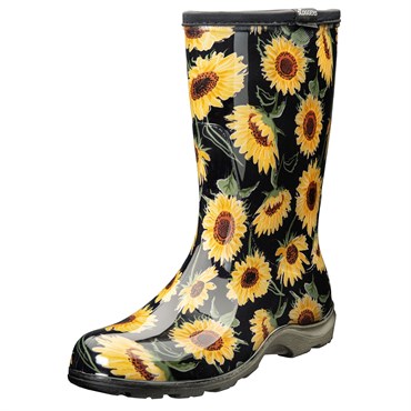 Sloggers Womens Boot w/ Trim Sunflower Black Size 8