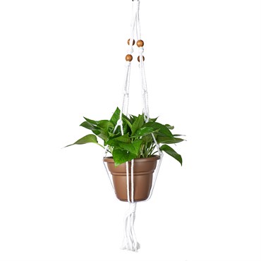 Primitive 30" Beaded Cotton Plant Hanger