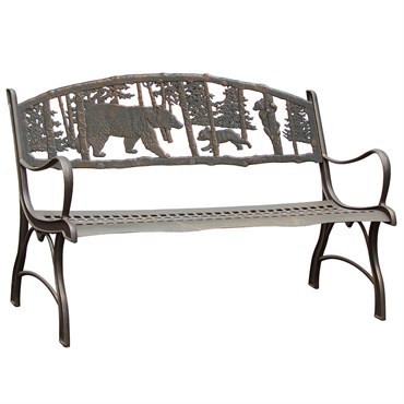 Painted Sky Bench Bear Iron