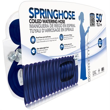 Plastair Springhose Coiled Water Hose 50' Blue