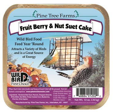 Pine Tree 12oz Fruit Berry & Nut Suet Cake MADE IN THE USA