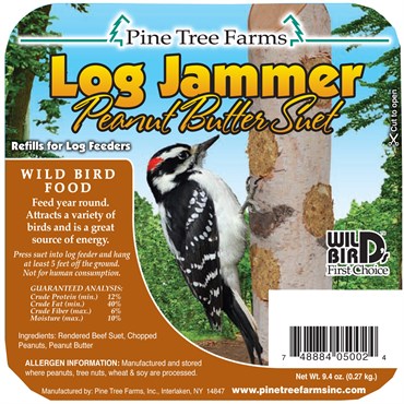 Pine Tree 9.4oz Log Jammer Woodpecker Peanut Suet Plugs