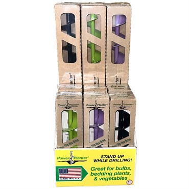 Power Planter 6pc 3"x24" Garden Auger Assortment Lime/Purple/Black
