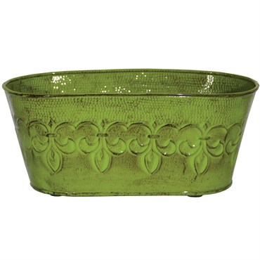 Robert Allen 10" Fleur De Lis Planter Tansy Green