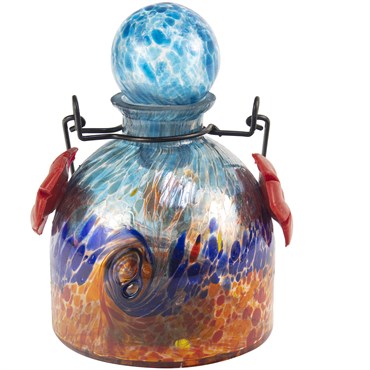 E-V LunaLite Bell Aqua/ Red Hummingbird Feeder