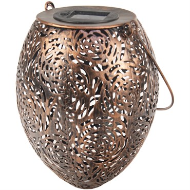 E-V Rose Silhouette Bronze Solar Lantern
