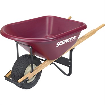 Scenic Road 6cu 1 Wheel w/ Turf Tire Wheelbarrow Maroon