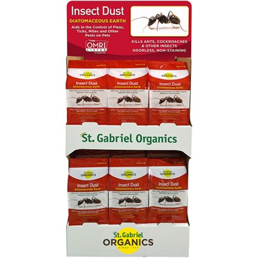 St Gabriel 18pc 20oz Insect Dust Diatomaceous Earth Resealable Bag Display