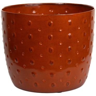 Sun Ceramica 12" San Miguel Metal Pot Orange