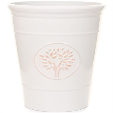 Sun Ceramica 15.75" Country Garden Pot Off White