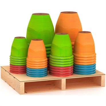 Sun Ceramica 48pc Lightweight Handpainted Assortment Mixed Sizes and Colors