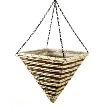 SuperMoss 14" Woven Stratton Wood Pyramid Hanging Basket