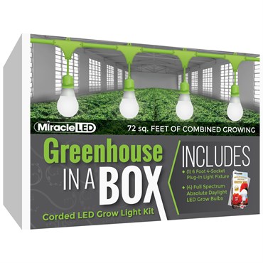 Miracle LED Greenhouse in a Box LED Grow Light Kit, 6-Foot Length, with 4 Absolute Daylight Full Spectrum Grow Bulbs