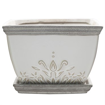 Southern Patio 8" Brentwood Planter White Finish