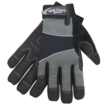 SWI West County Men Work Glove Coal X-Large Synthetic Leather Pad Palm