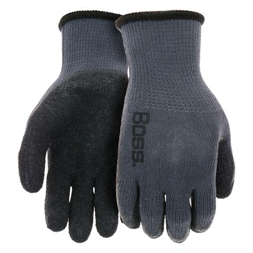 SWI Boss Grip Gray Shell w/ Latex Coated Small Black