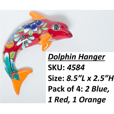Talavera 7"W x 8.5"L Dolphin Hanger