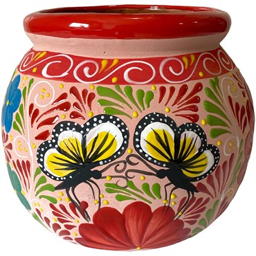 Talavera 11.5" Bella Especial Esfera Pot Red