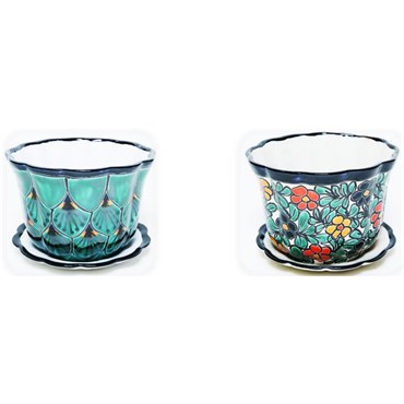 Talavera 8"W Pot with Saucer
