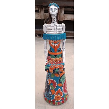 Talavera 20" Catrina with Flowers