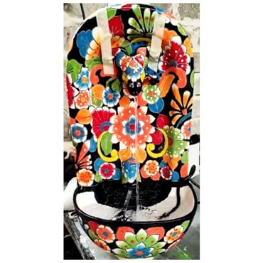 Talavera Wall Fountain Blue Traditional