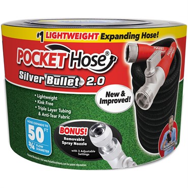 Telebrands 50' Pocket Hose Silver Bullet 2.0