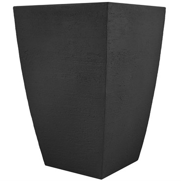 Tusco 19" Modern Tall Square Planter Black