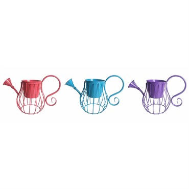 VCS 8" Colorful Wire Watering Can Planters