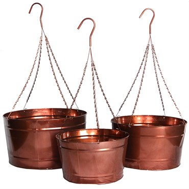 VCS 12" Copper Hanging Planter