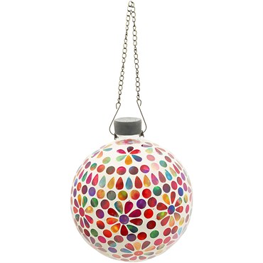 VCS 10" Rainbow Flowers Glass Globe Hang Chain