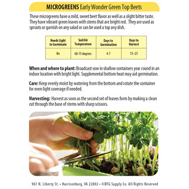 Microgreens, Early Wonder Green Top 2 Grams - Image 2