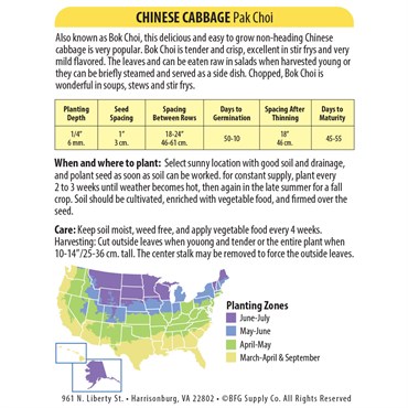 Cabbage, Chinese Pak Choi 590mg - Image 2