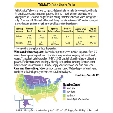 Tomato, Patio Choice Yellow 10 Seed Count - Image 2