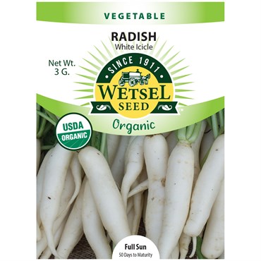 Radish, Organic White Icicle 3 Grams
