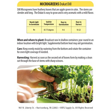 Microgreens, Dukat Dill 1.35 Grams - Image 2