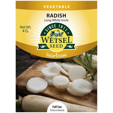 Radish, Heirloom Long White Icicle 3.5 Grams