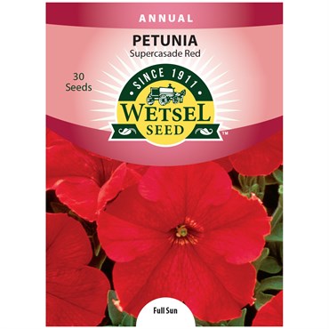 Petunia, Red Supercascade 30 Seed Count