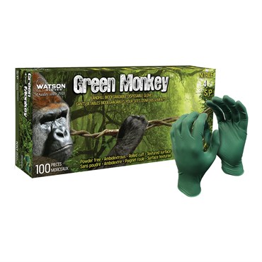Watson Gloves Green Monkey 4mil Nitrile Disposable Large 50pr/Box
