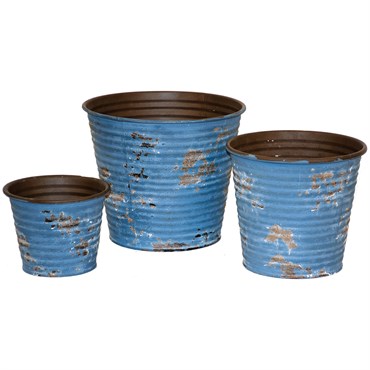 WSP Tub Round Set Of 3 Distressed Blue
