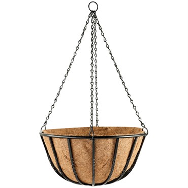 WSP 12" Blacksmith Hanging Basket w/ Coco Liner & Chain