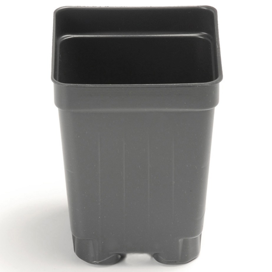 Landmark 03.00 Square Pot Deep Root Channel Black — Single Unit