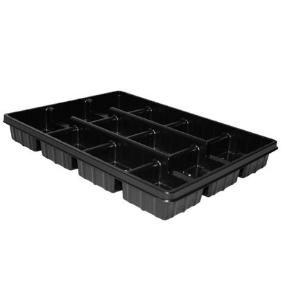 T. O. Plastics 4.5 Square Pot Tray 12 Count Press Fit Carrier Black 705155C 04.50 — Single Unit