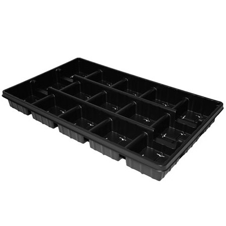 TO Plastics 4.5 Square Pot Tray 15 Count Press Fit Carrier Black — Single Unit