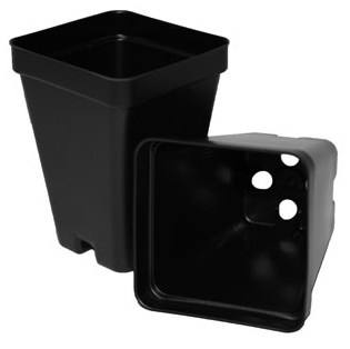 T. O. Plastics 02.50 Press Fit Pot Square Vacuum Deep 250 Black 700003C Use 705105C Tray — Single Unit