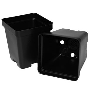 T. O. Plastics 03.25 Press Fit Pot Square Vacuum Deep 325 Black 700014C Use 705115C With Tray — Single Unit