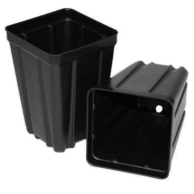 T. O. Plastics Square Vacuum Deep 355 Nursery Pot Black 700035C 03.55 — Single Unit